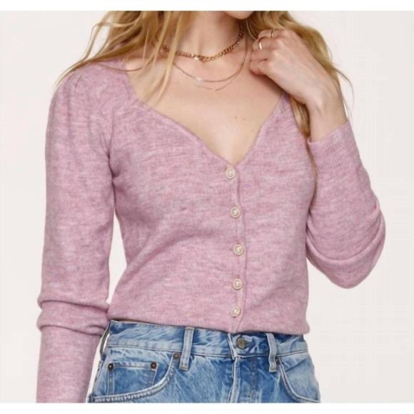 Heartloom Sweaters - NEW HEARTLOOM pearl button cardi in pink - Size M